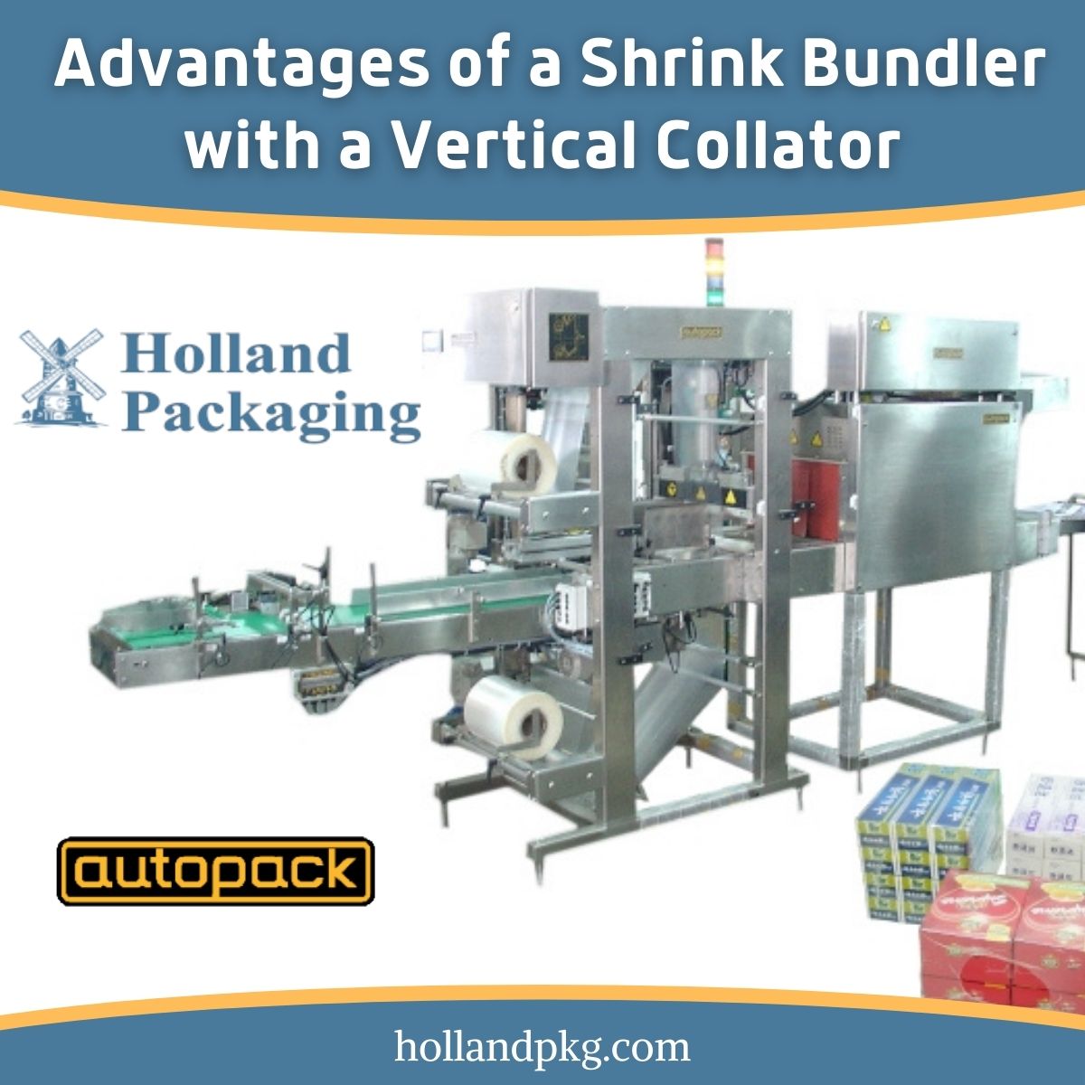shrink bundler with vertical collator